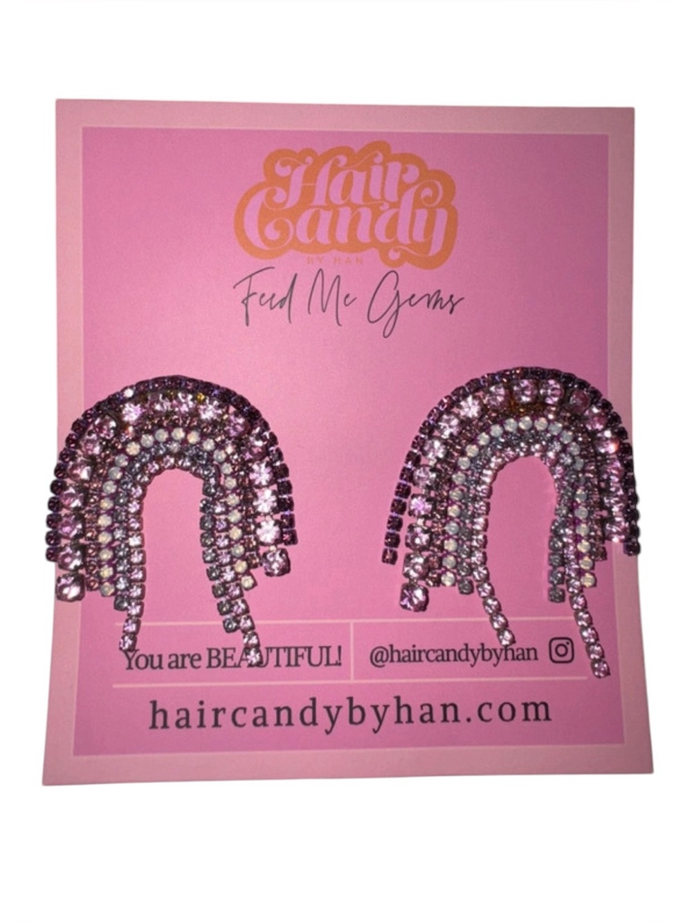 FEED ME GEMS - NWT Purple Crystal Rainbow Earrings